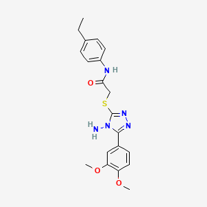 molecular formula C20H23N5O3S B2451434 2-{[4-amino-5-(3,4-dimethoxyphenyl)-4H-1,2,4-triazol-3-yl]sulfanyl}-N-(4-ethylphenyl)acetamide CAS No. 880805-84-5