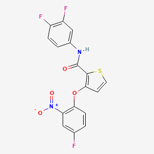 molecular formula C17H9F3N2O4S B2451440 N-(3,4-二氟苯基)-3-(4-氟-2-硝基苯氧基)噻吩-2-甲酰胺 CAS No. 306977-60-6