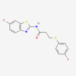 molecular formula C16H12F2N2OS2 B2451444 N-(6-fluorobenzo[d]thiazol-2-yl)-3-((4-fluorophenyl)thio)propanamide CAS No. 896351-53-4