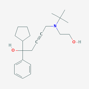 molecular formula C22H33NO2 B245145 5-[Tert-butyl(2-hydroxyethyl)amino]-1-cyclopentyl-1-phenylpent-3-yn-1-ol 