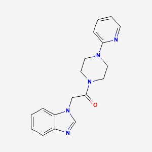 molecular formula C18H19N5O B2451451 2-(1H-benzo[d]imidazol-1-yl)-1-(4-(pyridin-2-yl)piperazin-1-yl)ethanone CAS No. 1203095-37-7