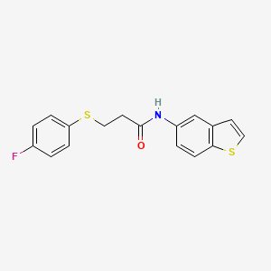 molecular formula C17H14FNOS2 B2451452 N-(benzo[b]thiophen-5-yl)-3-((4-fluorophenyl)thio)propanamide CAS No. 896354-70-4