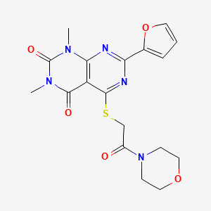molecular formula C18H19N5O5S B2451454 7-(furan-2-yl)-1,3-dimethyl-5-((2-morpholino-2-oxoethyl)thio)pyrimido[4,5-d]pyrimidine-2,4(1H,3H)-dione CAS No. 847190-83-4