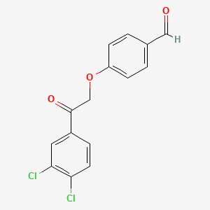 molecular formula C15H10Cl2O3 B2451459 4-[2-(3,4-Dichlorophenyl)-2-oxoethoxy]benzaldehyde CAS No. 723333-47-9