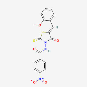 N-[(5Z)-5-[(2-methoxyphenyl)methylidene]-4-oxo-2-sulfanylidene-1,3-thiazolidin-3-yl]-4-nitrobenzamide