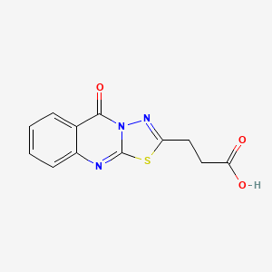 molecular formula C12H9N3O3S B2451491 3-(5-oxo-5H-[1,3,4]thiadiazolo[2,3-b]quinazolin-2-yl)propanoic acid CAS No. 887214-06-4