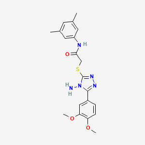 molecular formula C20H23N5O3S B2451492 2-{[4-Amino-5-(3,4-Dimethoxyphenyl)-4H-1,2,4-triazol-3-yl]sulfanyl}-N-(3,5-Dimethylphenyl)acetamid CAS No. 880805-42-5