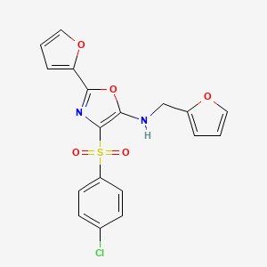 4-((4-chlorophenyl)sulfonyl)-2-(furan-2-yl)-N-(furan-2-ylmethyl)oxazol-5-amine