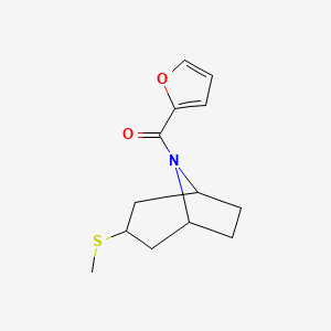 molecular formula C13H17NO2S B2451503 furan-2-yl((1R,5S)-3-(methylthio)-8-azabicyclo[3.2.1]octan-8-yl)methanone CAS No. 1705092-07-4