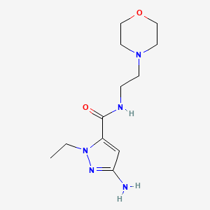 molecular formula C12H21N5O2 B2451505 3-Amino-1-ethyl-N-(2-morpholin-4-ylethyl)-1H-pyrazole-5-carboxamide CAS No. 2101199-82-8