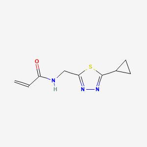 molecular formula C9H11N3OS B2451509 N-[(5-Cyclopropyl-1,3,4-thiadiazol-2-yl)methyl]prop-2-enamide CAS No. 2185980-61-2