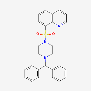 molecular formula C26H25N3O2S B2451531 8-((4-Benzhydrylpiperazin-1-yl)sulfonyl)quinoline CAS No. 438454-73-0