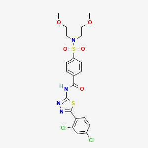 molecular formula C21H22Cl2N4O5S2 B2451534 4-[双(2-甲氧基乙基)磺酰胺基]-N-[5-(2,4-二氯苯基)-1,3,4-噻二唑-2-基]苯甲酰胺 CAS No. 392243-89-9