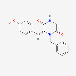 molecular formula C19H18N2O3 B2451535 1-Benzyl-6-[(4-methoxyphenyl)methylene]tetrahydro-2,5-pyrazinedione CAS No. 1164511-99-2