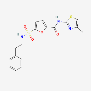 N-(4-methylthiazol-2-yl)-5-(N-phenethylsulfamoyl)furan-2-carboxamide