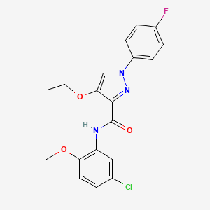 molecular formula C19H17ClFN3O3 B2451546 N-(5-chloro-2-methoxyphenyl)-4-ethoxy-1-(4-fluorophenyl)-1H-pyrazole-3-carboxamide CAS No. 1170015-59-4