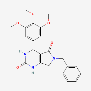 molecular formula C22H23N3O5 B2451550 6-benzyl-4-(3,4,5-trimethoxyphenyl)-3,4,6,7-tetrahydro-1H-pyrrolo[3,4-d]pyrimidine-2,5-dione CAS No. 899943-00-1