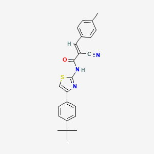 molecular formula C24H23N3OS B2451554 (E)-N-[4-(4-叔丁基苯基)-1,3-噻唑-2-基]-2-氰基-3-(4-甲基苯基)丙-2-烯酰胺 CAS No. 852026-75-6