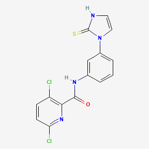 3,6-dichloro-N-[3-(2-sulfanyl-1H-imidazol-1-yl)phenyl]pyridine-2-carboxamide