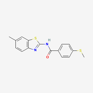 molecular formula C16H14N2OS2 B2451575 N-(6-methylbenzo[d]thiazol-2-yl)-4-(methylthio)benzamide CAS No. 896348-05-3