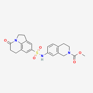methyl 7-(4-oxo-2,4,5,6-tetrahydro-1H-pyrrolo[3,2,1-ij]quinoline-8-sulfonamido)-3,4-dihydroisoquinoline-2(1H)-carboxylate