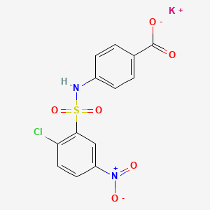 molecular formula C13H8ClKN2O6S B2451593 Potassium;4-[(2-chloro-5-nitrophenyl)sulfonylamino]benzoate CAS No. 1007190-14-8