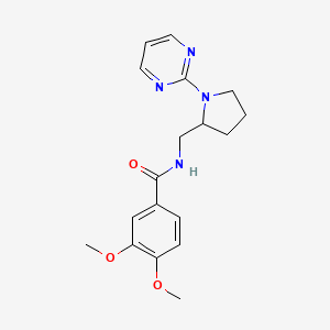 3,4-dimethoxy-N-{[1-(pyrimidin-2-yl)pyrrolidin-2-yl]methyl}benzamide