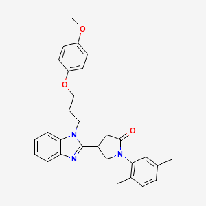 molecular formula C29H31N3O3 B2451602 1-(2,5-dimethylphenyl)-4-(1-(3-(4-methoxyphenoxy)propyl)-1H-benzo[d]imidazol-2-yl)pyrrolidin-2-one CAS No. 847395-33-9