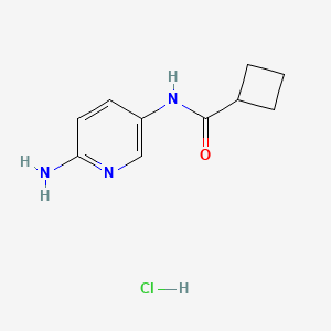molecular formula C10H14ClN3O B2451606 N-(6-Aminopyridin-3-yl)cyclobutanecarboxamide hydrochloride CAS No. 2173996-50-2