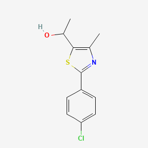 molecular formula C12H12ClNOS B2451608 1-[2-(4-Chlorophenyl)-4-methyl-1,3-thiazol-5-yl]ethan-1-ol CAS No. 308088-16-6