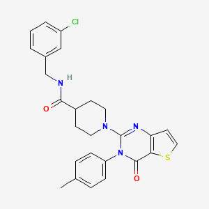 3-[3-(3-fluorophenyl)-1,2,4-oxadiazol-5-yl]-1-methyl-5-[(1-phenylcyclopropyl)carbonyl]-4,5,6,7-tetrahydro-1H-pyrazolo[4,3-c]pyridine