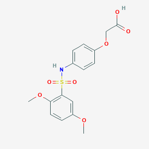 molecular formula C16H17NO7S B245161 (4-{[(2,5-Dimethoxyphenyl)sulfonyl]amino}phenoxy)acetic acid 