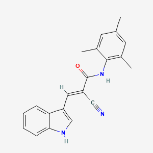 molecular formula C21H19N3O B2451616 (E)-2-cyano-3-(1H-indol-3-yl)-N-mesitylacrylamide CAS No. 501109-51-9