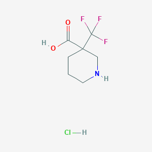 molecular formula C7H11ClF3NO2 B2451617 3-(Trifluoromethyl)piperidine-3-carboxylic acid;hydrochloride CAS No. 2260937-04-8