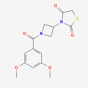 molecular formula C15H16N2O5S B2451618 3-(1-(3,5-Dimethoxybenzoyl)azetidin-3-yl)thiazolidine-2,4-dione CAS No. 1795085-82-3