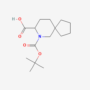 molecular formula C15H25NO4 B2451625 7-[(2-Methylpropan-2-yl)oxycarbonyl]-7-azaspiro[4.5]decane-8-carboxylic acid CAS No. 2377032-55-6
