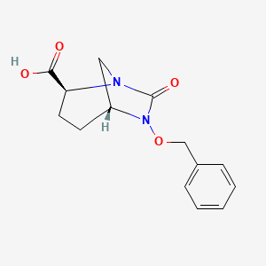 molecular formula C14H16N2O4 B2451626 (2S,5R)-6-(benzyloxy)-7-oxo-1,6-diazabicyclo[3.2.1]octane-2-carboxylic acid CAS No. 1174020-25-7