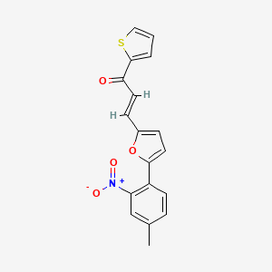 molecular formula C18H13NO4S B2451635 (E)-3-(5-(4-methyl-2-nitrophenyl)furan-2-yl)-1-(thiophen-2-yl)prop-2-en-1-one CAS No. 627890-54-4