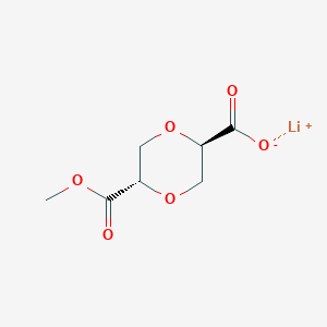 molecular formula C7H9LiO6 B2451641 锂；(2R,5S)-5-甲氧羰基-1,4-二氧六环-2-羧酸盐 CAS No. 2377005-12-2