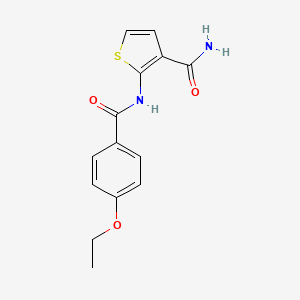 molecular formula C14H14N2O3S B2451642 2-(4-乙氧基苯甲酰胺)噻吩-3-甲酰胺 CAS No. 920477-87-8