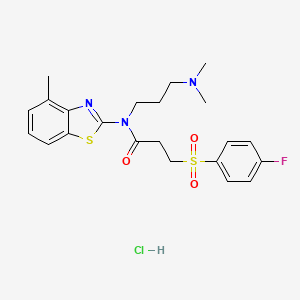 N-(3-(dimethylamino)propyl)-3-((4-fluorophenyl)sulfonyl)-N-(4-methylbenzo[d]thiazol-2-yl)propanamide hydrochloride