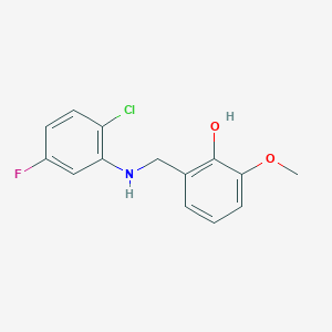 molecular formula C14H13ClFNO2 B2451648 2-{[(2-氯-5-氟苯基)氨基]甲基}-6-甲氧基苯酚 CAS No. 1232787-19-7