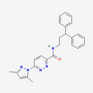 molecular formula C25H25N5O B2451655 6-(3,5-dimethyl-1H-pyrazol-1-yl)-N-(3,3-diphenylpropyl)pyridazine-3-carboxamide CAS No. 1351588-96-9