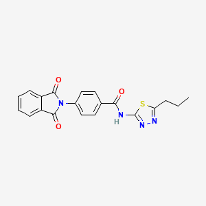 molecular formula C20H16N4O3S B2451656 4-(1,3-dioxoisoindolin-2-yl)-N-(5-propyl-1,3,4-thiadiazol-2-yl)benzamide CAS No. 377051-56-4