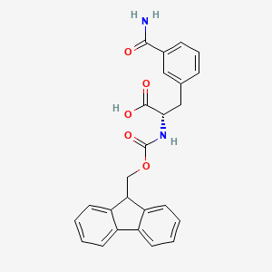 molecular formula C25H22N2O5 B2451658 Fmoc-L-3-Carbamoylphe CAS No. 959573-22-9