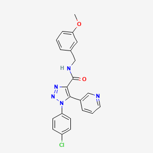 molecular formula C22H18ClN5O2 B2451659 1-(4-chlorophenyl)-N-(3-methoxybenzyl)-5-(pyridin-3-yl)-1H-1,2,3-triazole-4-carboxamide CAS No. 1207057-78-0