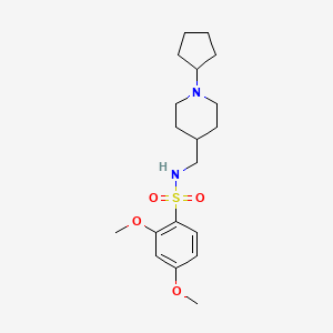 molecular formula C19H30N2O4S B2451662 N-((1-cyclopentylpiperidin-4-yl)methyl)-2,4-dimethoxybenzenesulfonamide CAS No. 952984-17-7