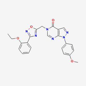 molecular formula C23H20N6O4 B2451664 7-[(Benzyloxy)methyl]-4-(5-bromo-2-furoyl)-2,3,4,5-tetrahydro-1,4-benzoxazepine CAS No. 1189732-60-2