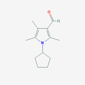 molecular formula C13H19NO B2451667 1-Cyclopentyl-2,4,5-trimethyl-1H-pyrrole-3-carbaldehyde CAS No. 1087610-81-8