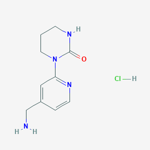 molecular formula C10H15ClN4O B2451672 1-[4-(Aminomethyl)pyridin-2-yl]-1,3-diazinan-2-one hydrochloride CAS No. 1439897-65-0